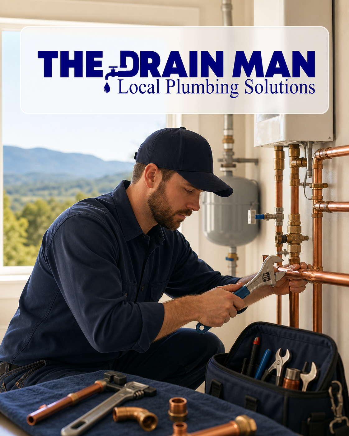 The Drain Man plumber working on residential plumbing in East Tennessee